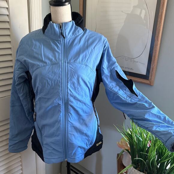 EASTERN MOUNTAIN SPORTS Jacket Womens XL Blue Soft Shell Fleece Lined Full Zip - Picture 1 of 13